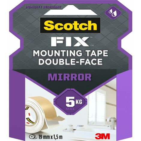 Scotch FIX Nastro per montaggio specchi, 19 mm x 1,5 m, 1 rotolo/confezione (la confezione può variare)
