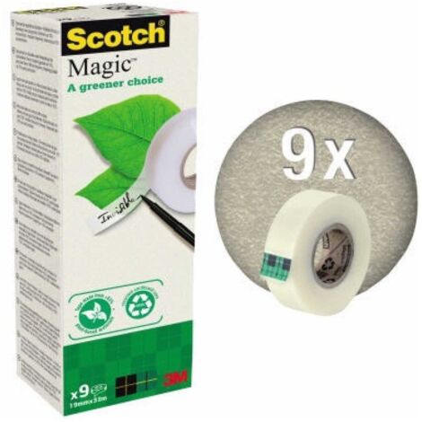 Scotch magisches unsichtbares ökologisches Klebeband 19x33 -pack 9 Rollen-.
