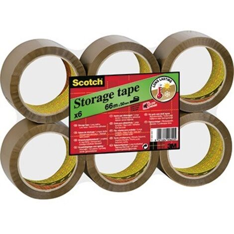 Scotch® Packband für die Lagerung, stark, braun, 50 mm x 66 m, 6 Stück.