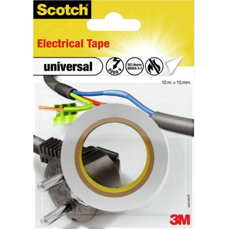 SCOTCH - Ruban adhésif electrique 15 mm x 10 m blanc