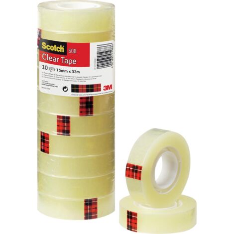 Scotch Ruban adhésif transparent - 10 rouleaux - 15mm x 33m - Ruban adhésif pour General Use for the School, the Home and Office.