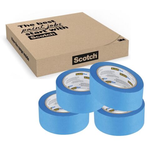 ScotchBlue Nastro di Mascheratura Multi-superficie, 48 mm x 41 m, 4 Rotoli/Confezione, Nastro Adesivo Multiuso Scotch per Lavori di Pittura e Decorazione, 70% PEFC