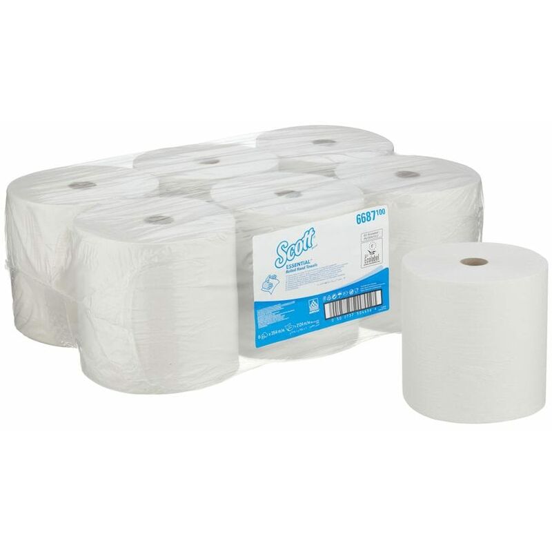 Scott Hand Towels White (6-Rolls) - Scott Hygiene