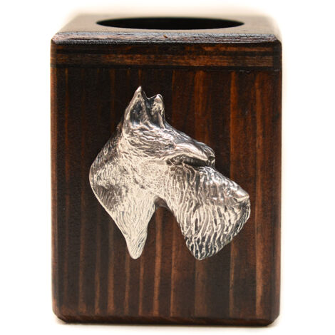 Scottish Terrier, Aberdeen Terrier: candelabro de madera con un perro, un recuerdo único después de la pérdida de un perro, hecho a mano por Art-Dog