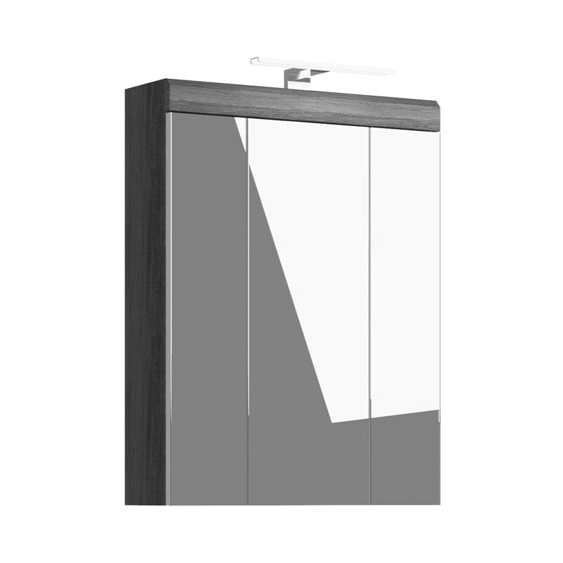 Scout armoir de salle de bain avec miroir 3 portes avec lumière brillant blanc,enfumé.