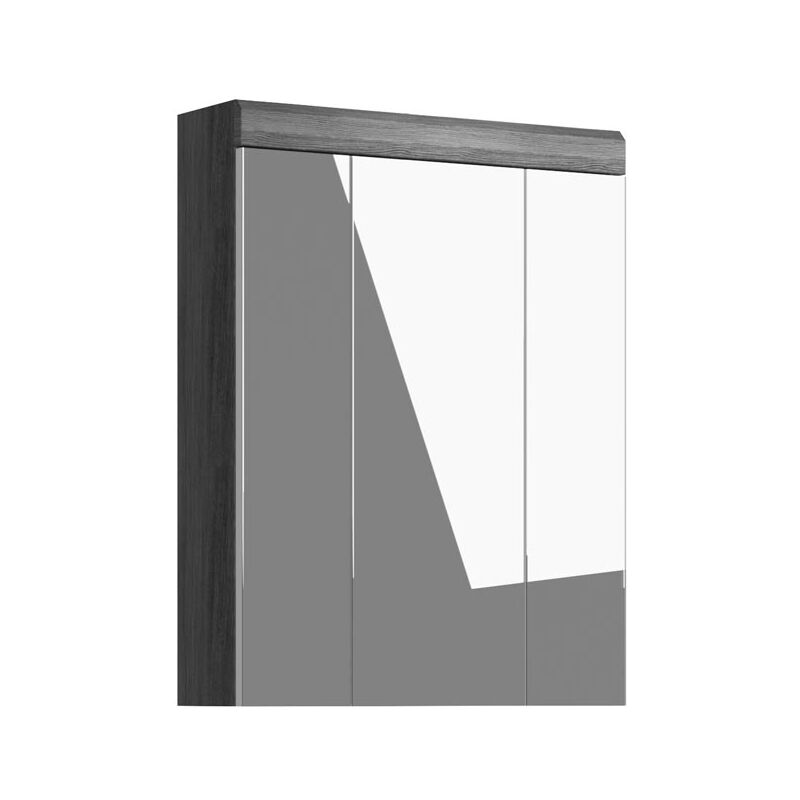 Scout armoir de salle de bain avec miroir 3 portes brillant blanc,enfumé.