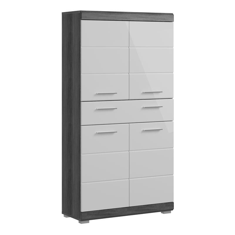 Scout armoire de salle de bain 4 portes, 1 tiroir brillant blanc,enfumé.