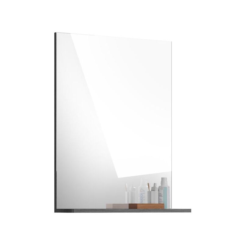 Ebuy24 - Scout miroir de salle de bain 60cm 1 tablette brillant blanc,enfumé.