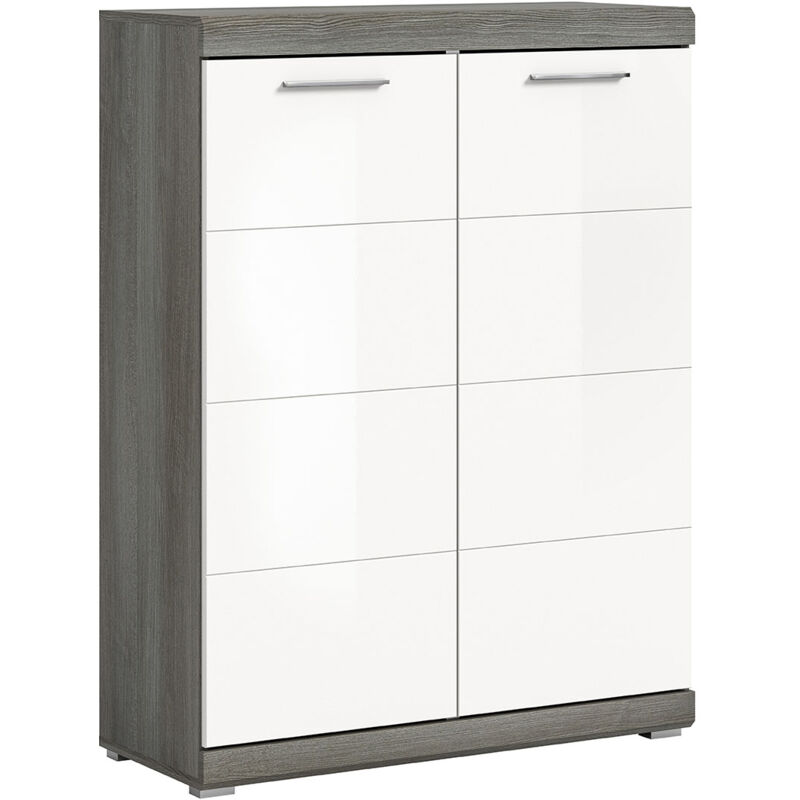 Ebuy24 Scout Schuhschrank 2 Türen Weiß Hochglanz.