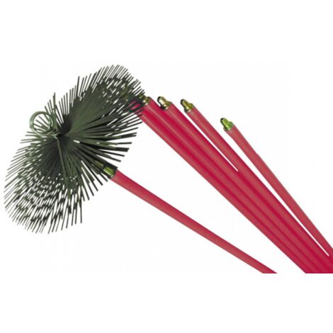 Scovolo in acciaio per camini in kit telescopico 30 cm lunghezza totale 8,4 mt