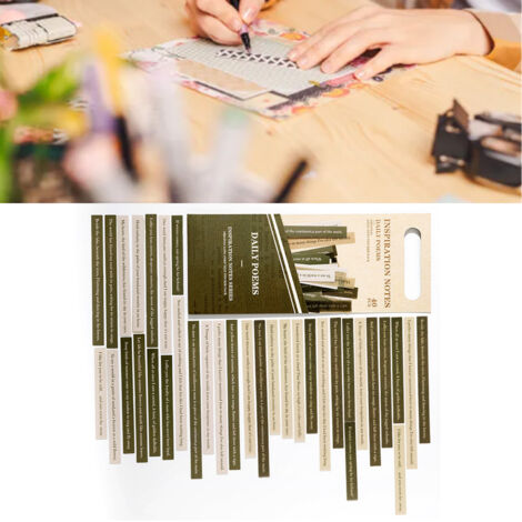 [Scrapbooking-Sticker]  Set mit 40 inspirierenden Vintage-Stickern im Retro-Schreibmaschinenstil für Tagebücher, Planer und Karten