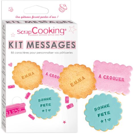 ScrapCooking - Stampi lettere, numeri per Messaggi per Biscotti, Plastica, Rosa