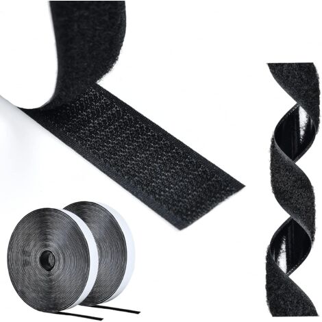 Scratch Autocollant Double Face,5m Bande Scratch Adhésif Bande Agrippantes Adhésives Autocollant,20mm Adhésives puissant Hook Loop Rubans pour Ménage,Bricolage Et l'artisanat