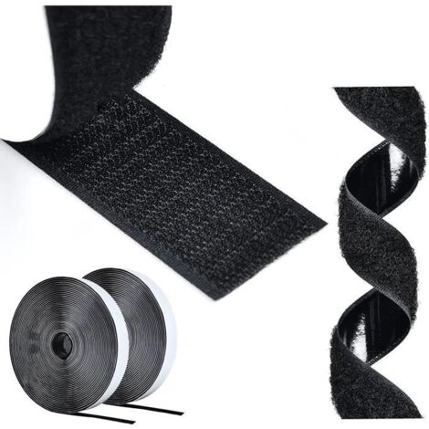 Scratch Autocollant Double Face,5m Bande Scratch Adhésif Bande Agrippantes Adhésives Autocollant,30mm Adhésives puissant Hook Loop
