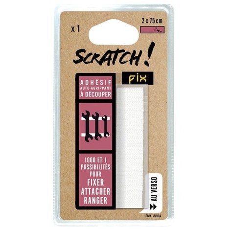 SCRATCH FIX - Bande adhésive scratch 2 x 75 cm - blanc