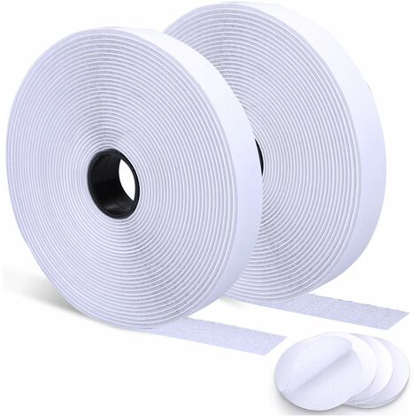 Scratch Selbstklebendes, 25 m abscherbares Klebeband mit Klettverschluss (Farbe: Weiß）Benobby Kinder