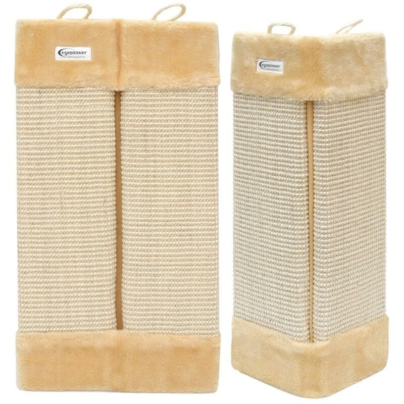 Scratching Board with Plush s about 50x22cm Beige Sisal Scratch Board for Inside and Outside Corners - braun