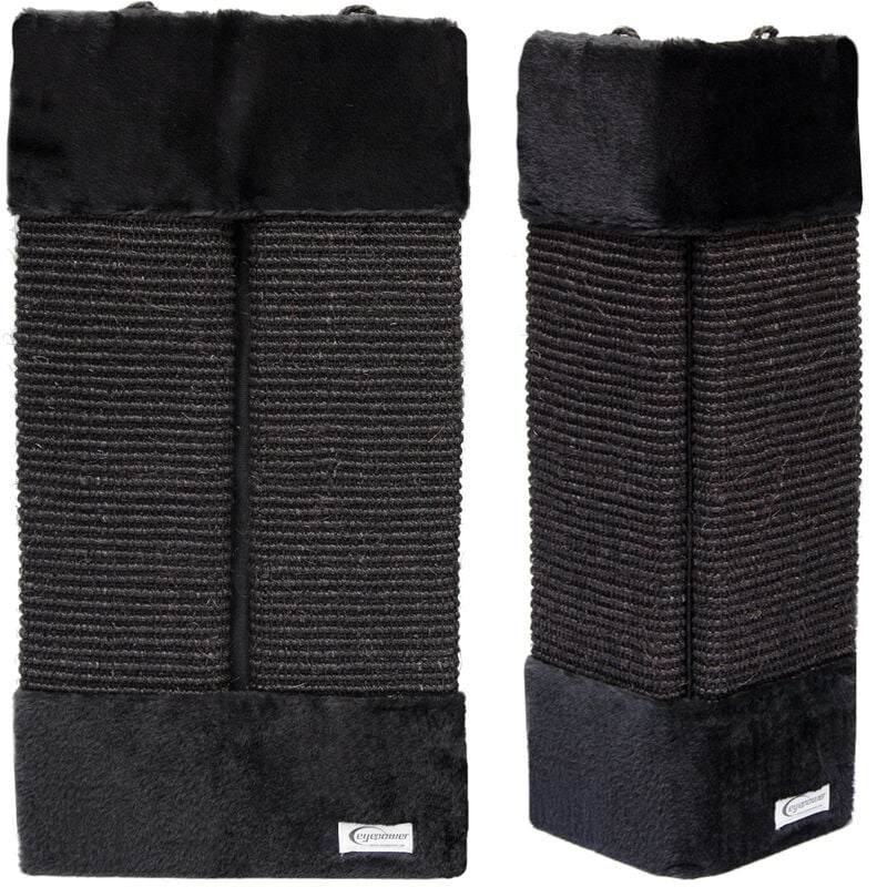 Scratching Board with Plush s about 50x22cm Black Sisal Scratch Board for Inside and Outside Corners - schwarz