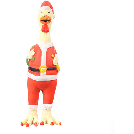 main image of "Screaming Chicken Toy For Kids & Pets Dog Funny Squeaky Sound Chicken Dog Chew Toy Christmas Santa Claus Screaming Chicken Toys,model:Multicolor"