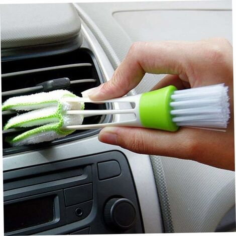 Screst 2 en 1 salida de aire acondicionado automático herramienta de limpieza de polvo multiusos cepillo de polvo accesorios de coche herramientas de limpieza de interiores verde