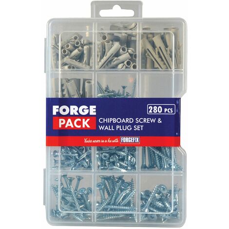 Screw & Wall Plug Kit Forge Pack 280 Piece FORFPSPSET