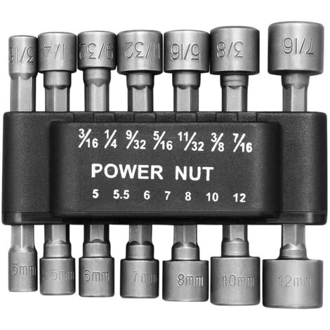 Screwdriver Accessories 14-Piece Socket Set 5-13mm - 1/4" Hex Adapter Socket - For Cordless Drill or Screwdriver
