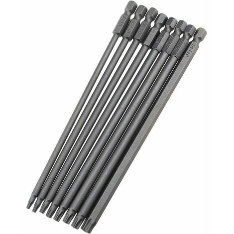Screwdriver Bit Holder Set of 8 Extra Long Torx Screwdriver Bits T8 T10 T15 T20 T25 T27 T30 T40 for Manual Electric Screwdriver