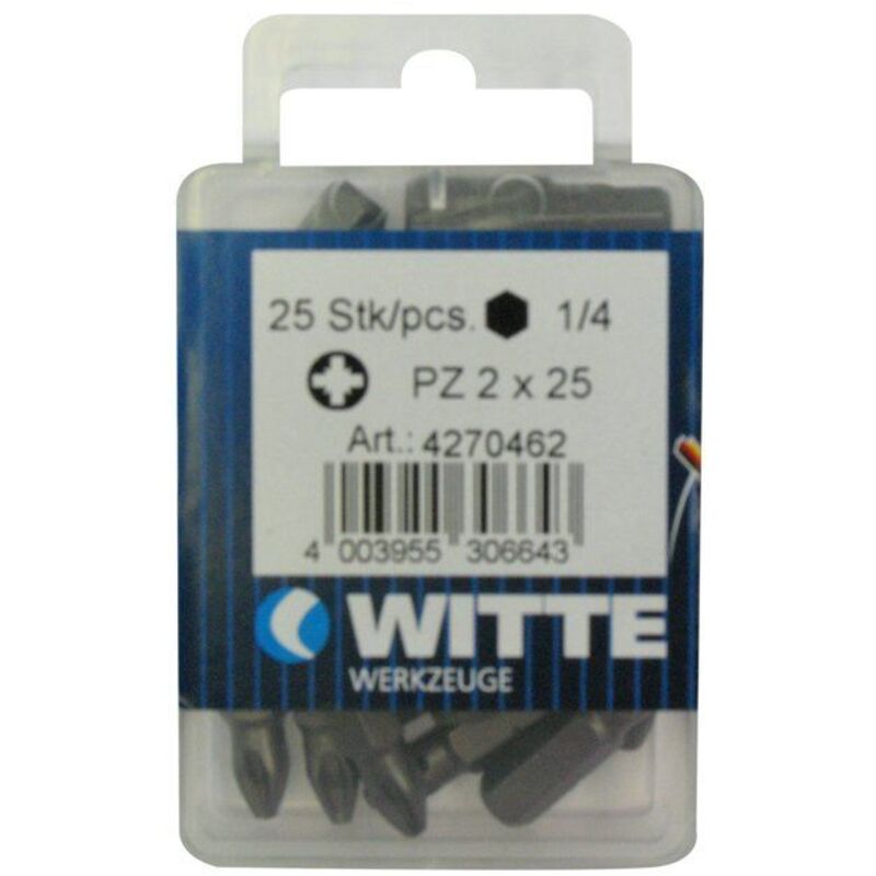 Sockets - WITTE - 4270462 - Set of 25 bits - PZ2 - 25mm - Made in Germany