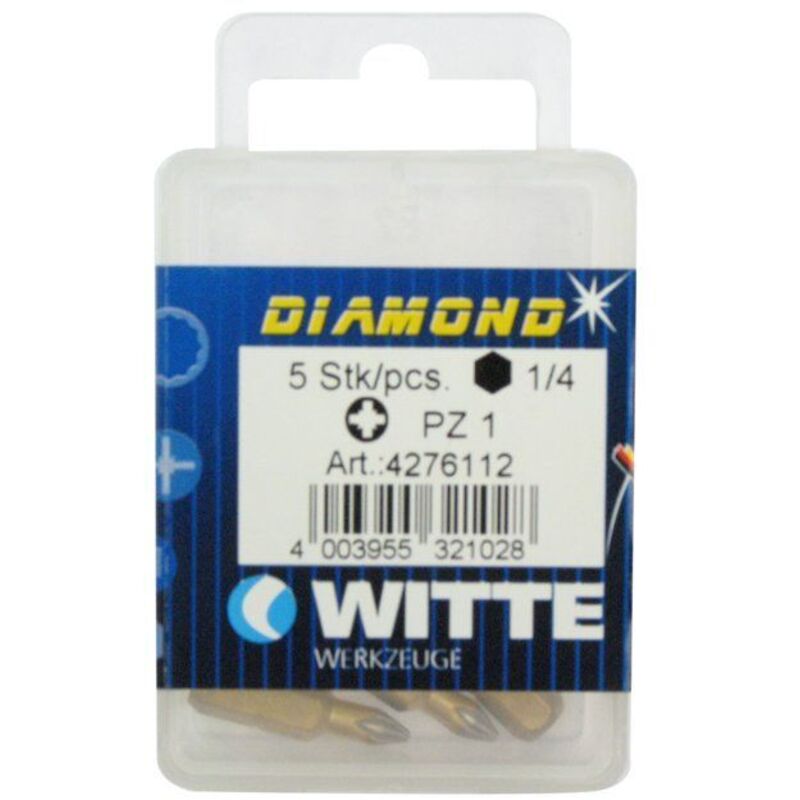 Screwdriver bits - Witte - PZ 1 Diamond - Length 25 mm - 5 units