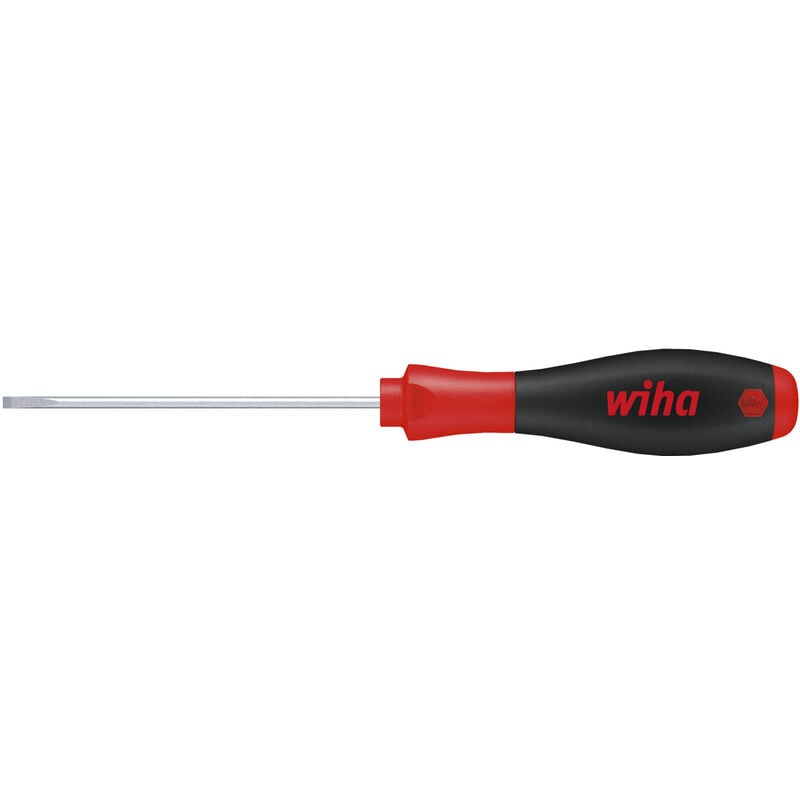 Wiha Screwdriver SoftFinish® Slotted with round blade for low-lying screws 3.5 mm x 100 mm (00691)