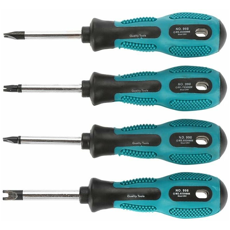 Screwdriver Set, U-Type Fork Screwdriver 4 Pcs/Set U-Type Fork Screwdriver Magnetic Screwdriver cr-v Slotted Screwdriver Multifunction Hand Tool Kit