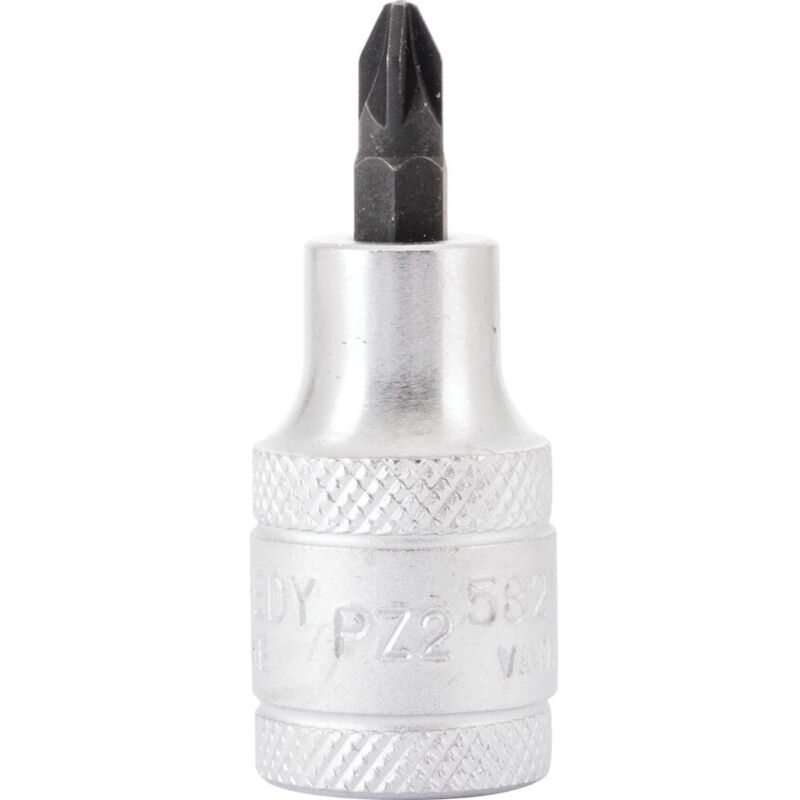 Pro No.2 x 55mm Pozi Screwdriver Socket Bit 1/2 Square Drive - Kennedy