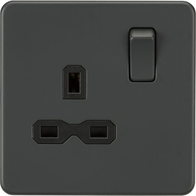 Knightsbridge - Screwless 13A 1G dp Switched Socket - Anthracite 230V IP20