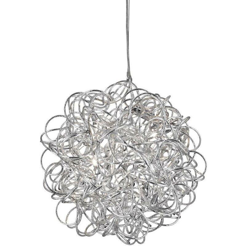 Scribble - 6 Light Ribbon Ceiling Pendant Chrome, G4 Bulb - Searchlight