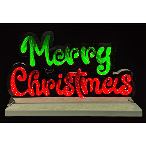 Scritta Merry Christmas 3D Tridimensionale 32 cm Decorazione Natalizia luminosa decorazione natalizia per casa ufficio locali commerciali