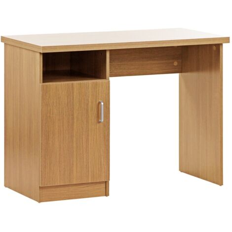Scrivania 1 anta e 1 vano portaoggetti 100x50x75 cm in Legno Naturale