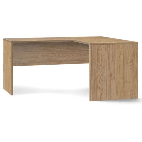 Scrivania 160x150 cm Angolare Noce Legno Moderna Angolo da Ufficio Studio