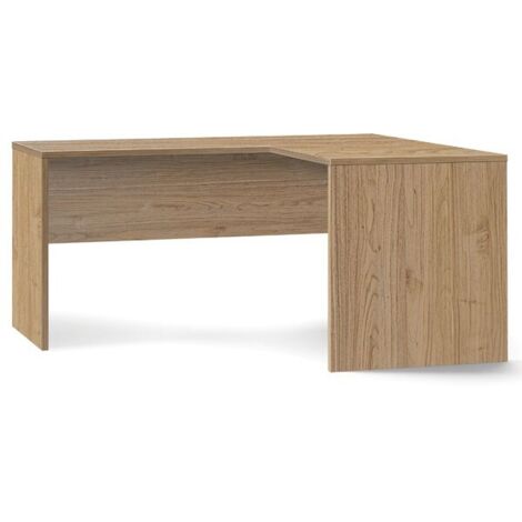 Scrivania 160x150 cm Angolare Noce Legno Moderna Angolo da Ufficio Studio