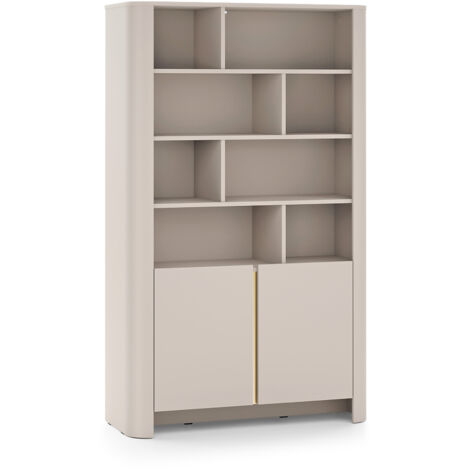 Scrivania: 2 cassetti, Bianco Opaco / Grigio Lucido, 135 x 77 x 50 cm