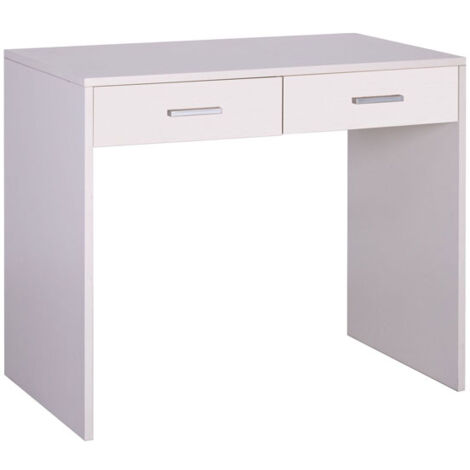Scrivania 90 cm Cassetti in Legno Bianco Salvaspazio Moderna da Ufficio