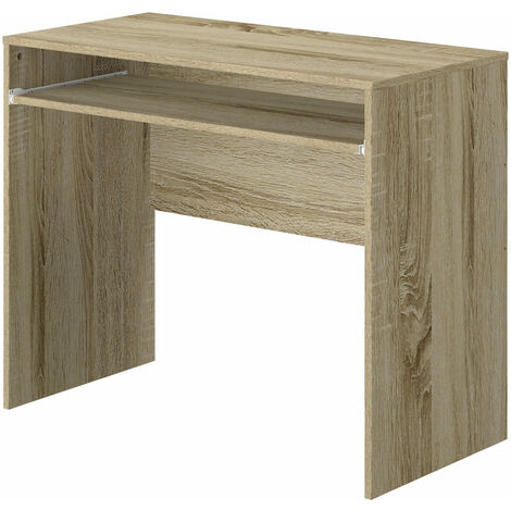 Scrivania 90x45x74 con Piano Estraibile in MDF Rovere