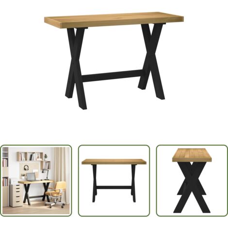 Scrivania a gambe in X -  Scrivania NOAIN Gambe a Forma di X 120x50x75 cm Legno Massello