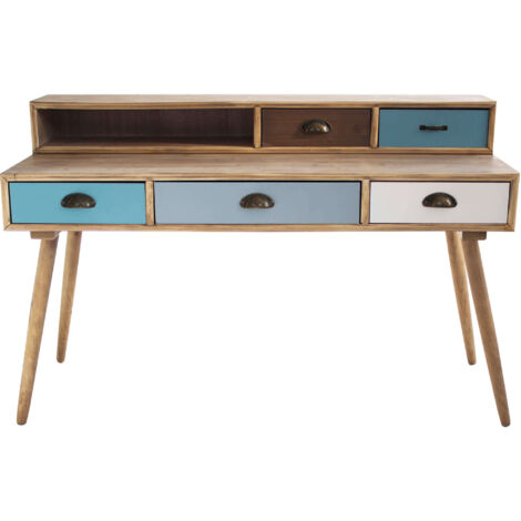SCRIVANIA AJAX CON 5 CASSETTI COLORATI 120 X 50 X H79 CM