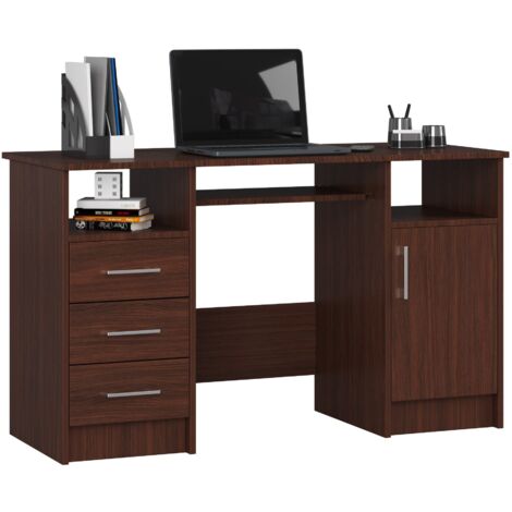 Scrivania AKORD ANA Wengé 124 cm 1 anta 3 cassetti 124x52x74 cm