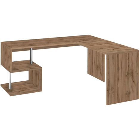 Scrivania Angolare 180/160x60x77,5cm cm Esse Quercia Wotan