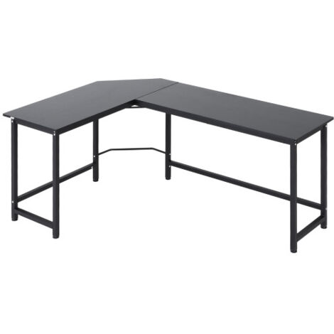 Scrivania angolare a L 168x120x75 cm, regolabile in altezza, nero