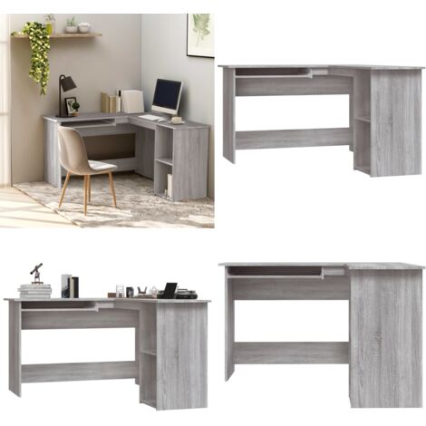 Scrivania Angolare Grigio Sonoma 120x140x75cm Legno Multistrato - Scrivania da ufficio - Scrivania in legno