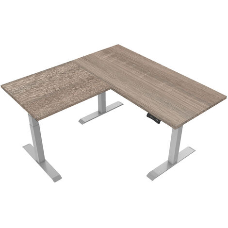 Scrivania angolare regolabile elettricamente Robson oak - Struttura Sit-stand grey