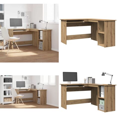 Scrivania Angolo Artigianale 120x140x75 cm Legno Multistrato - Scrivania da ufficio - Scrivania in truciolato