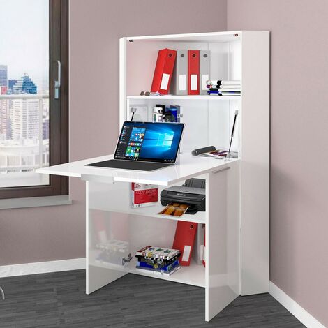 Scrivania angolo design moderno bianco lucido - Dalia
